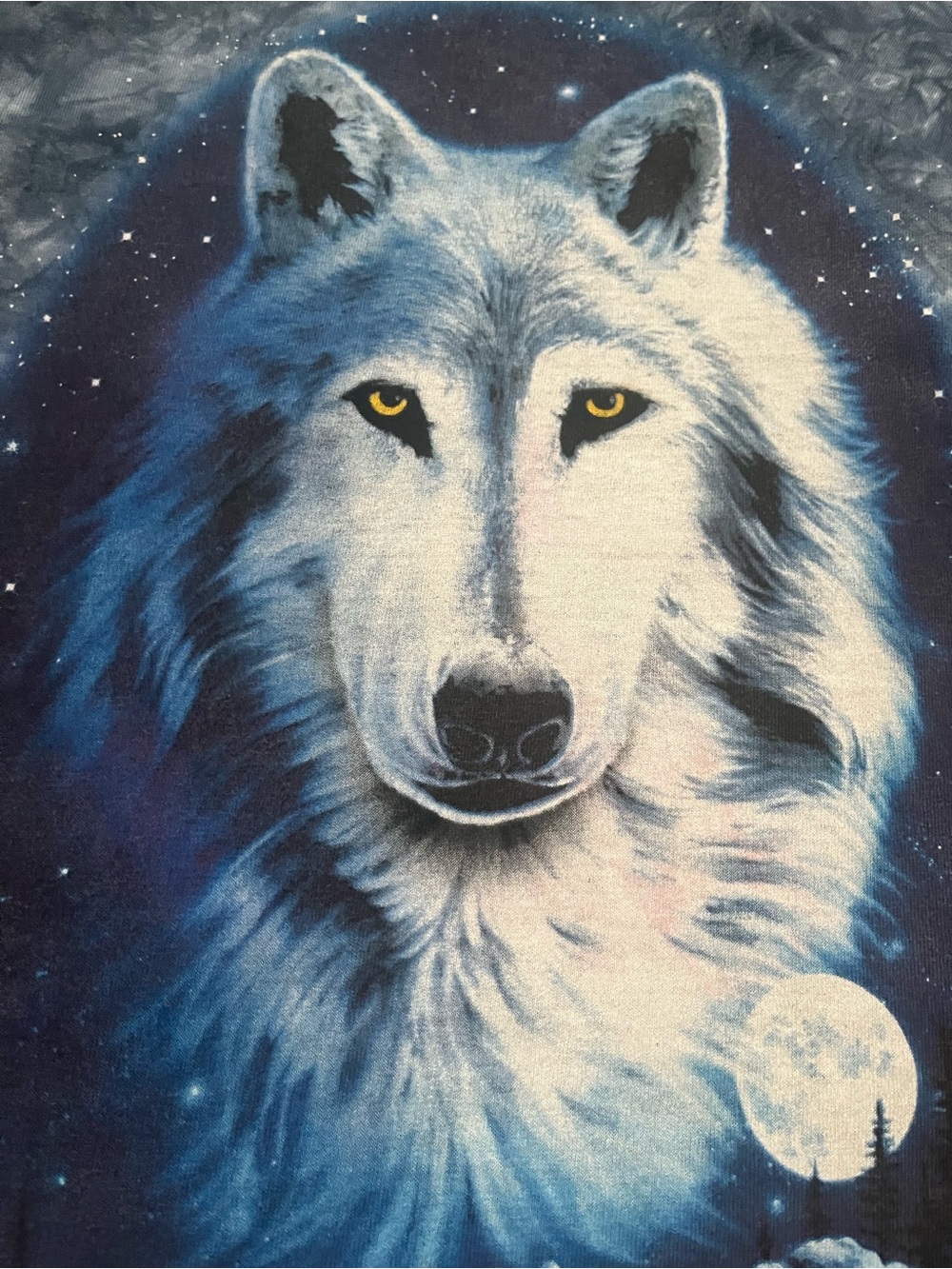 90s full moon wolf The Mountain made in USA 1996 tie-dye graphic T-shirt, mens M - Picture 5 of 10